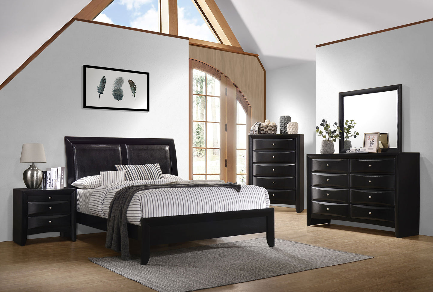 Briana Black King Four-Piece Bedroom Set