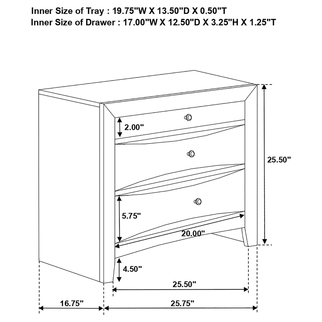 Briana 2-drawer Nightstand Black