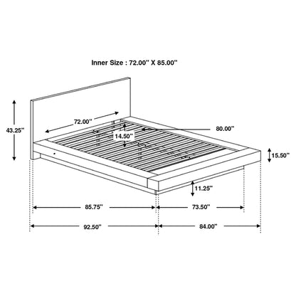 Jessica Wood California King LED Panel Bed Cappuccino