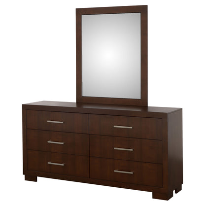 Jessica 6-drawer Dresser with Mirror Cappuccino