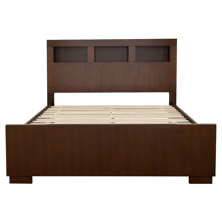 Jessica Dark Cappuccino California King Four-Piece Bedroom Set With Storage Bed