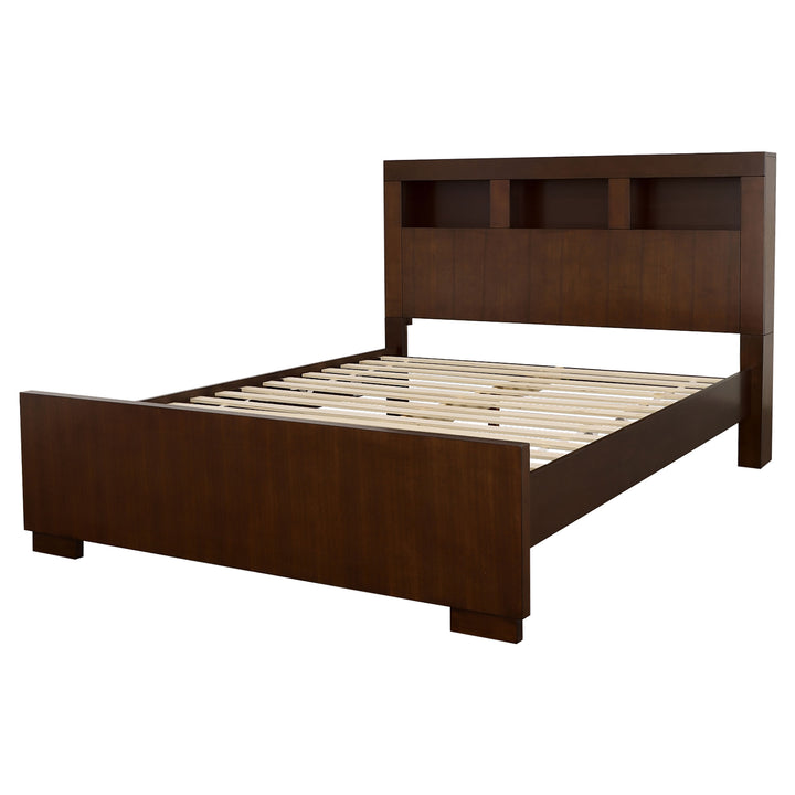 Jessica California King LED Storage Bookcase Bed Cappuccino