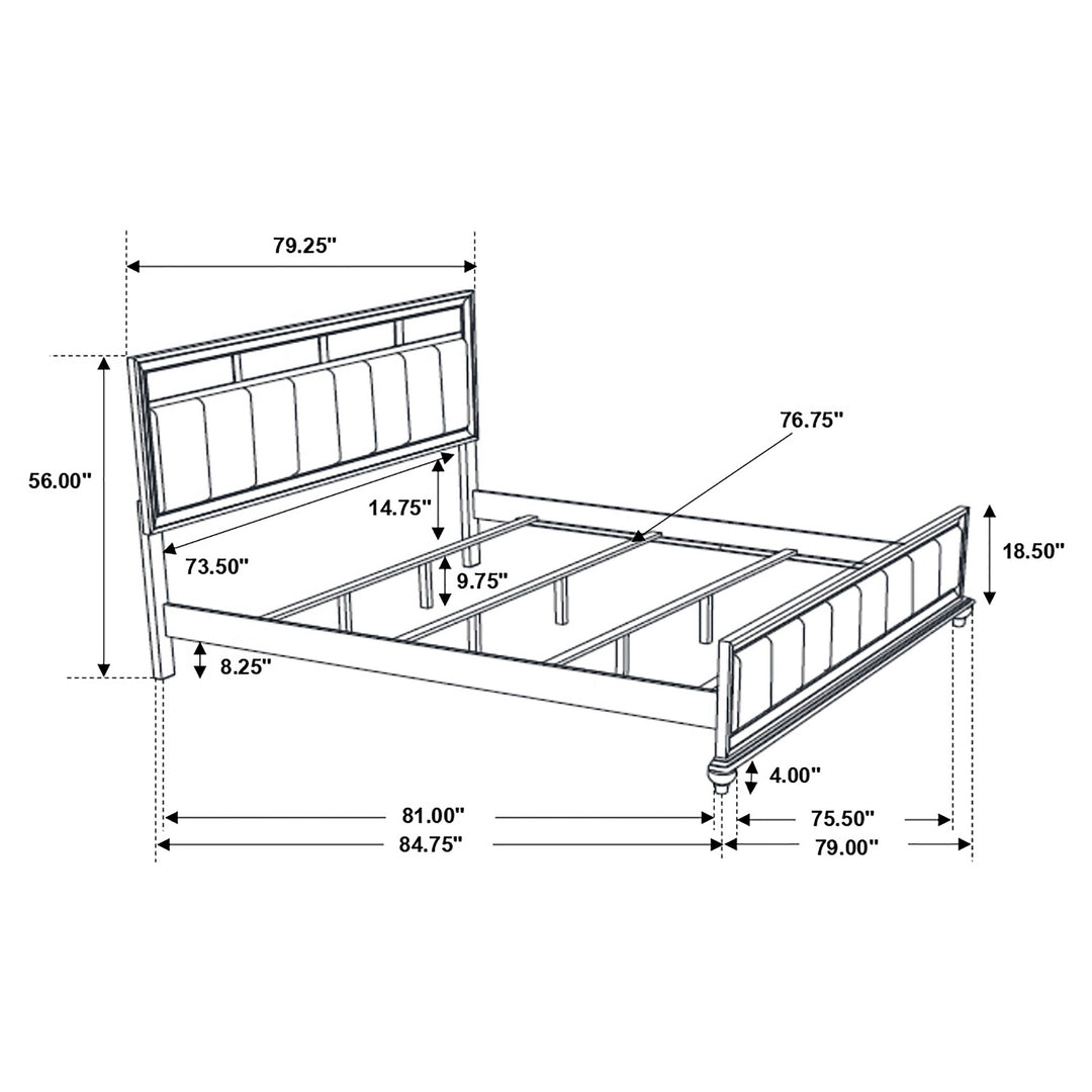 Barzini Wood Eastern King Panel Bed Black