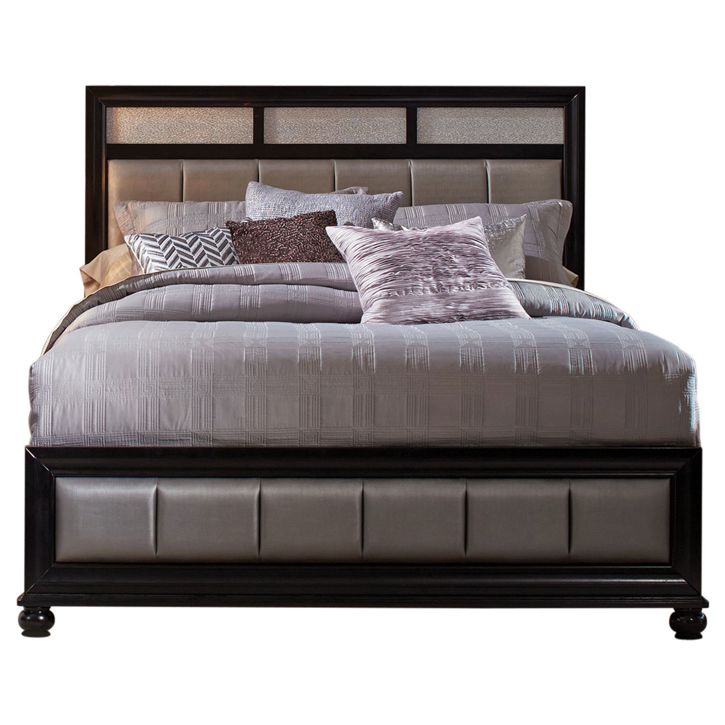 Barzini Wood Queen Panel Bed Black