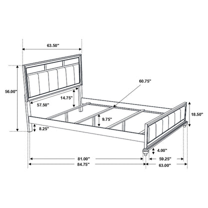 Barzini Wood Queen Panel Bed Black