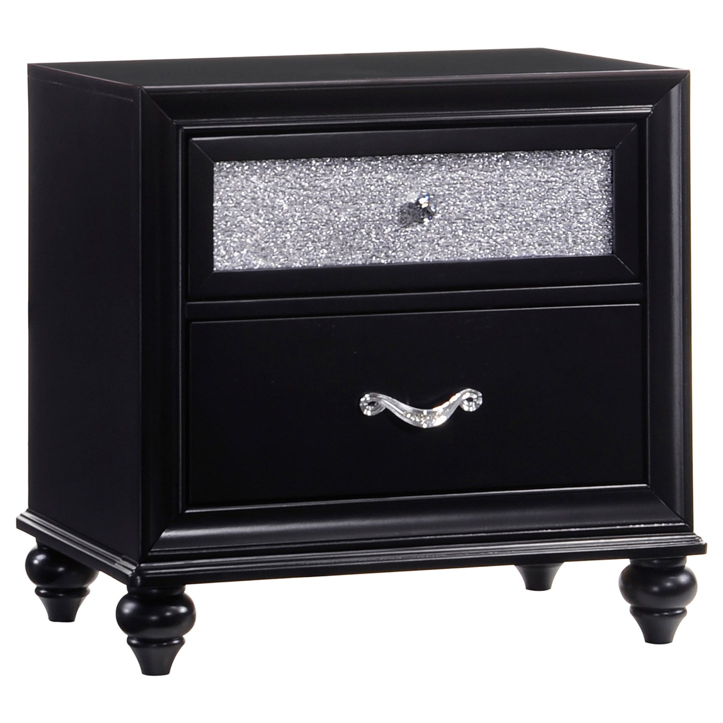 Barzini 2-drawer Nightstand Black