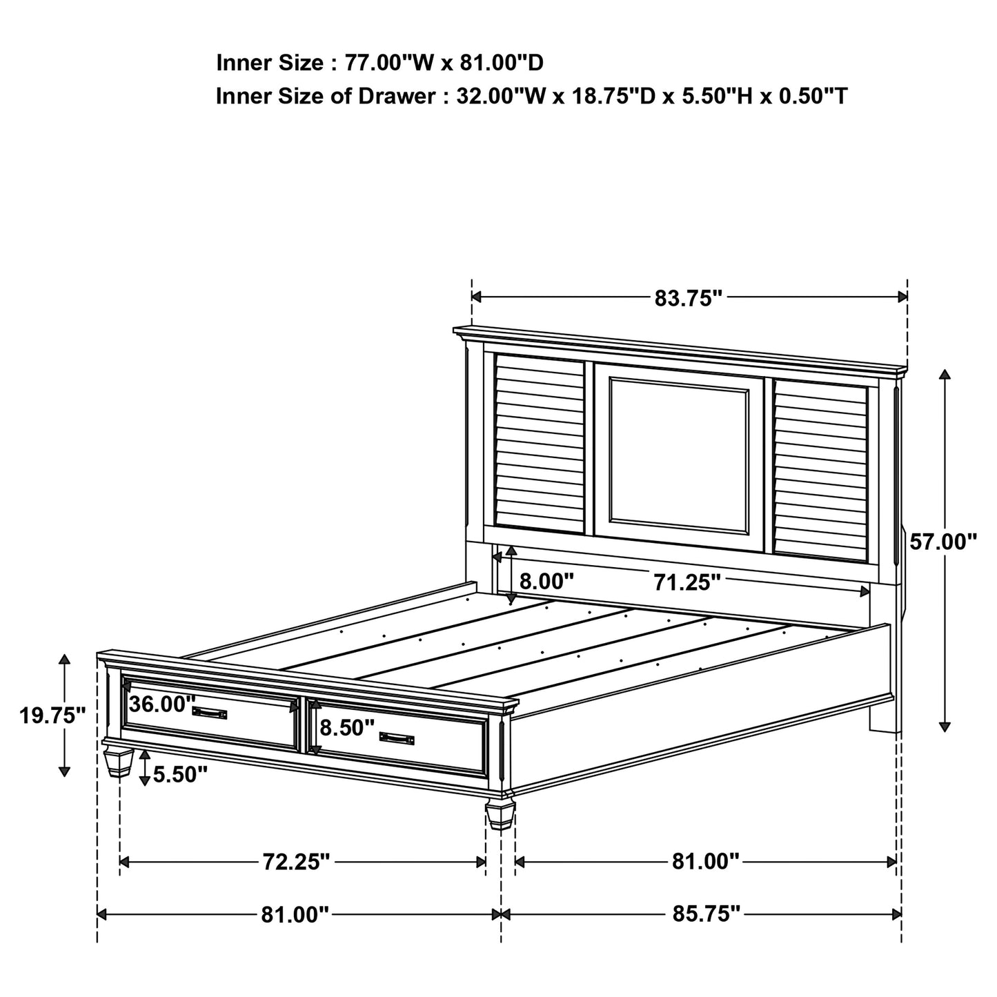 Franco 4-piece Eastern King Bedroom Set Burnished Oak