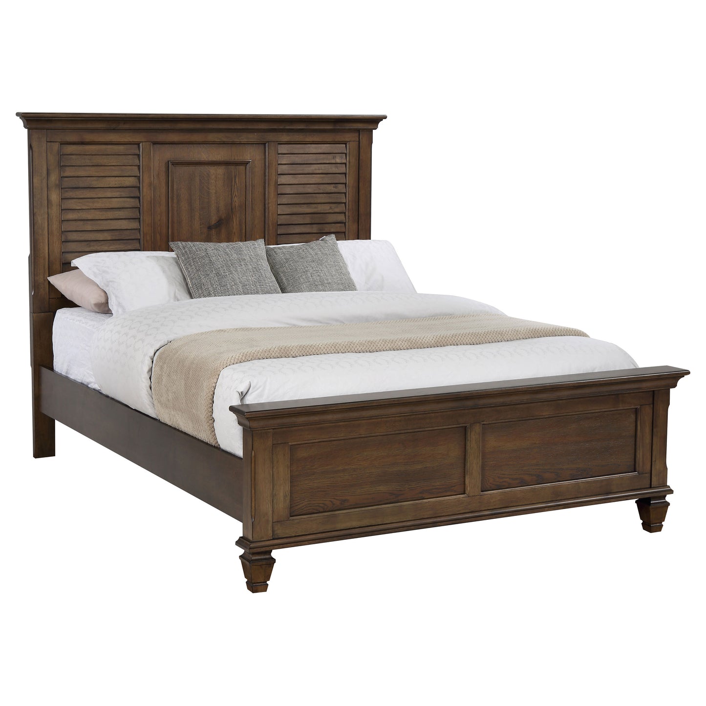 Franco Burnished Oak King Five-Piece Bedroom Set