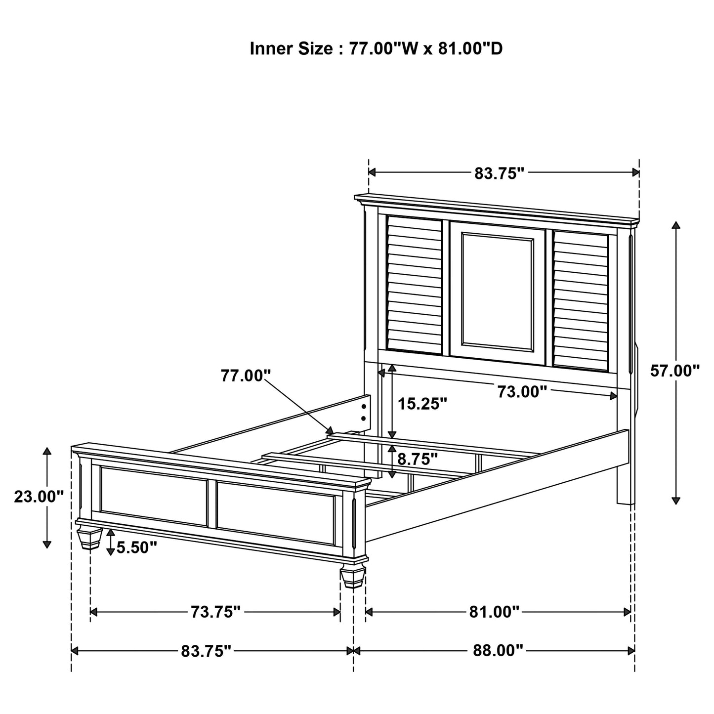 Franco Burnished Oak King Five-Piece Bedroom Set