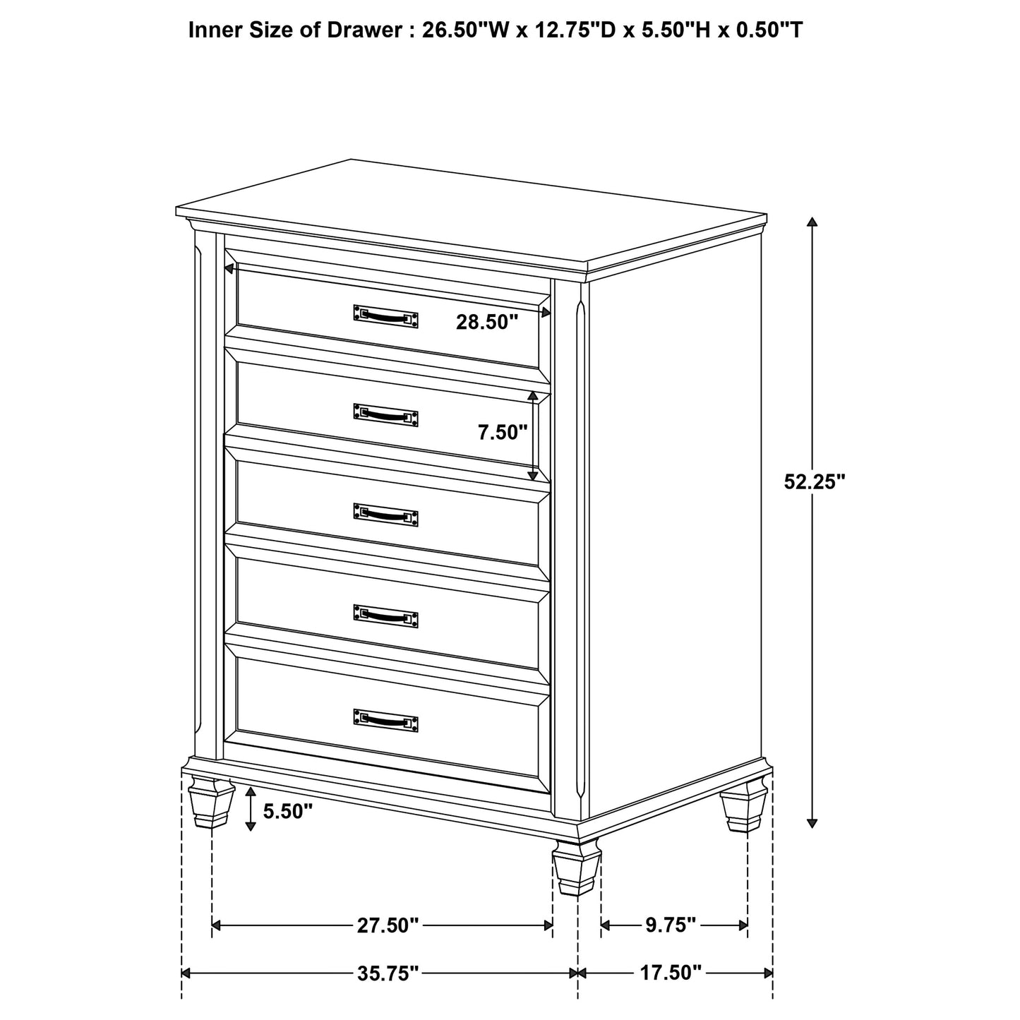 Franco Burnished Oak King Five-Piece Bedroom Set