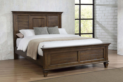 Franco Wood Eastern King Panel Bed Burnished Oak