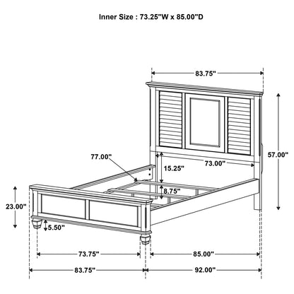 Franco Wood California King Panel Bed Burnished Oak