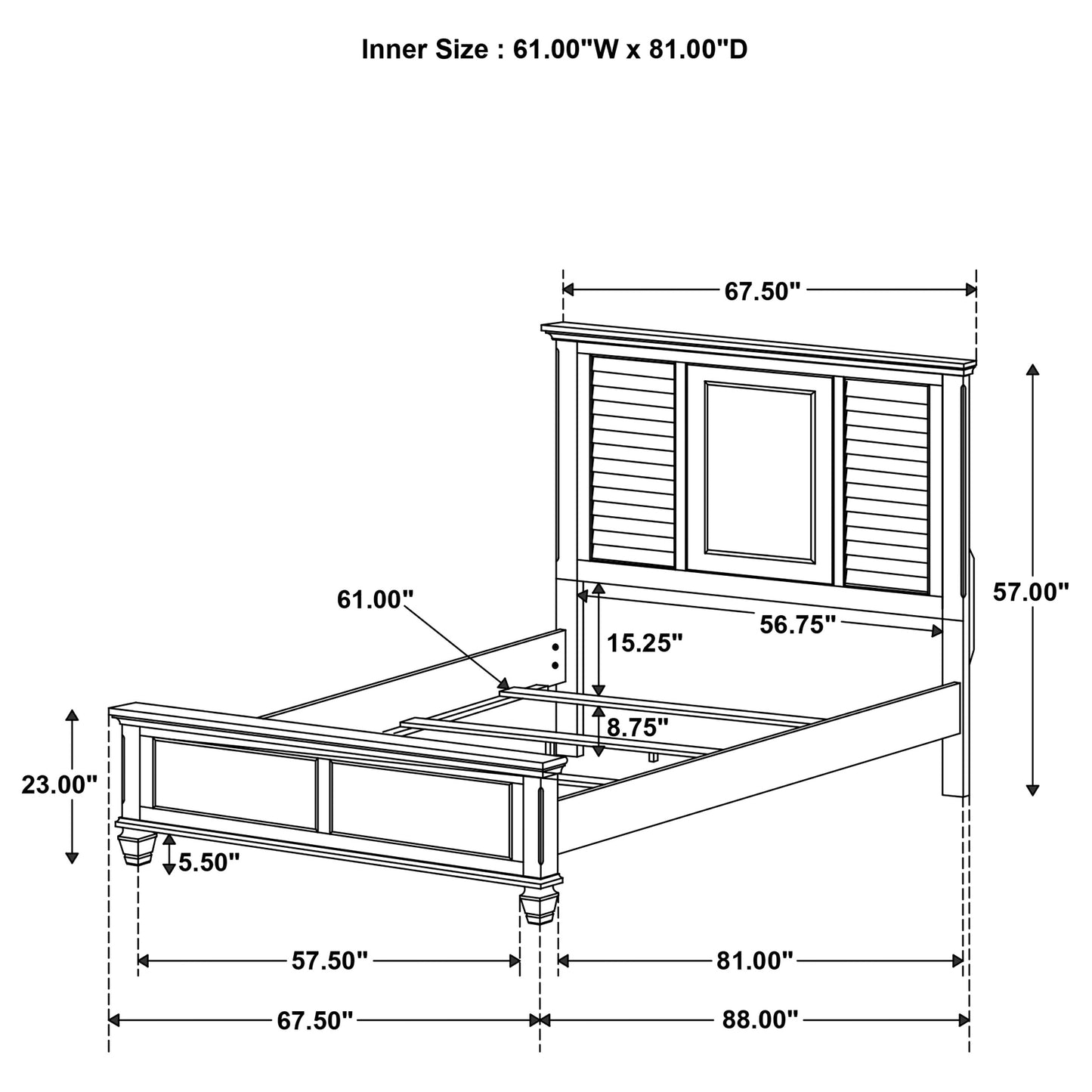 Franco Burnished Oak Queen Five-Piece Bedroom Set