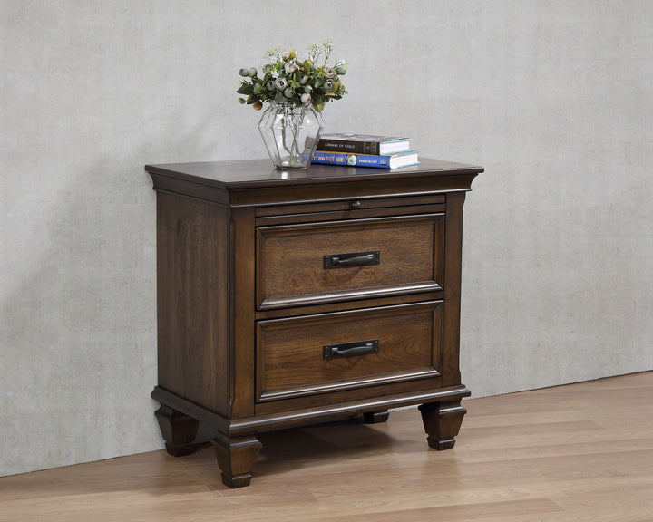 Franco 2-drawer Nightstand Burnished Oak