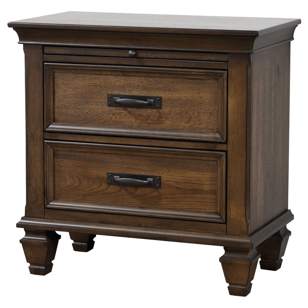 Franco 2-drawer Nightstand Burnished Oak