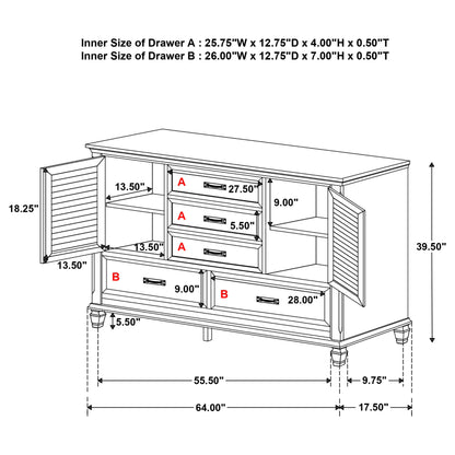 Franco 52-drawer Dresser Burnished Oak