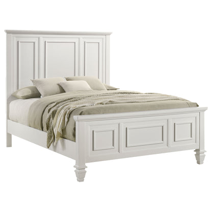 Sandy Beach Wood Eastern King Panel Bed Cream White