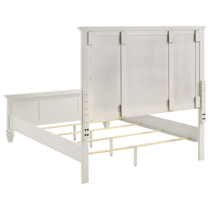 Sandy Beach Wood Eastern King Panel Bed Cream White