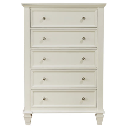 Sandy Beach 5-drawer Bedroom Chest Cream White