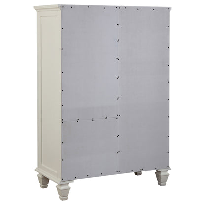 Sandy Beach 8-drawer Door Chest Cream White