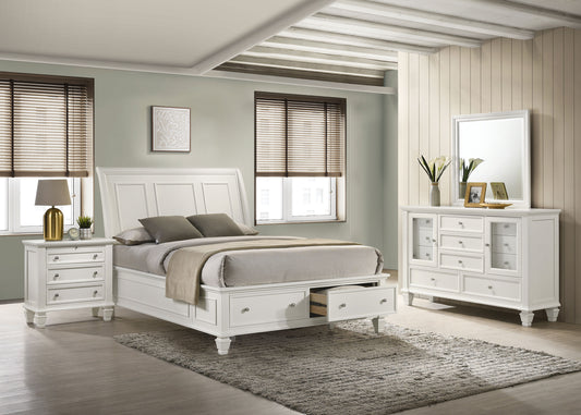 Sandy Beach White King Four-Piece Bedroom Set