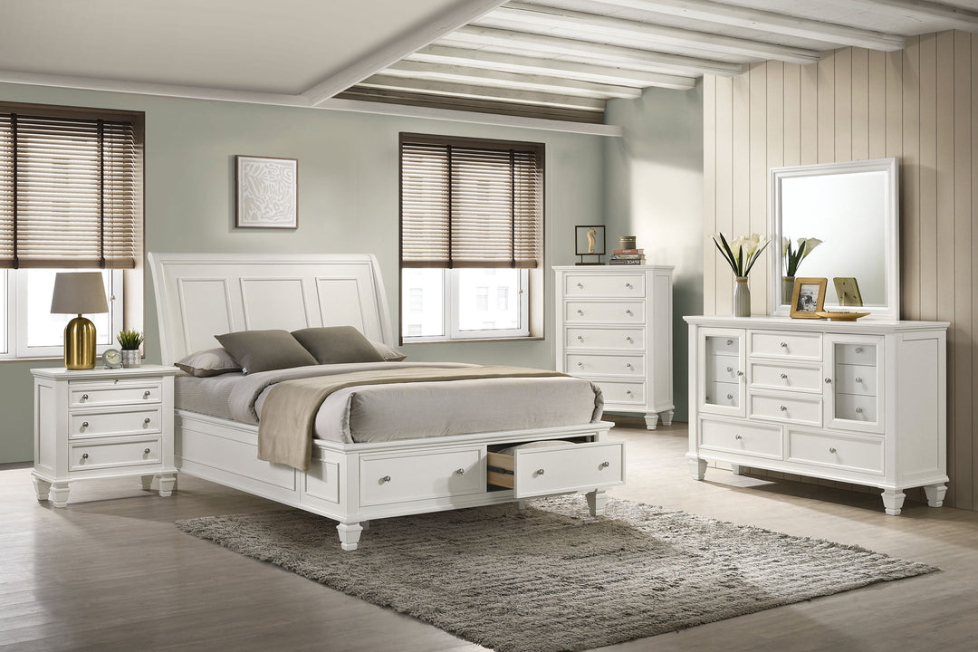 Sandy Beach White California King Five-Piece Bedroom Set