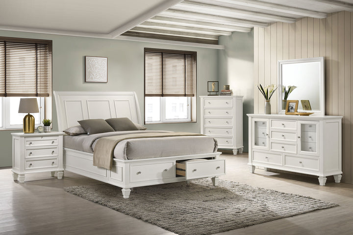 Sandy Beach White Queen Five-Piece Bedroom Set