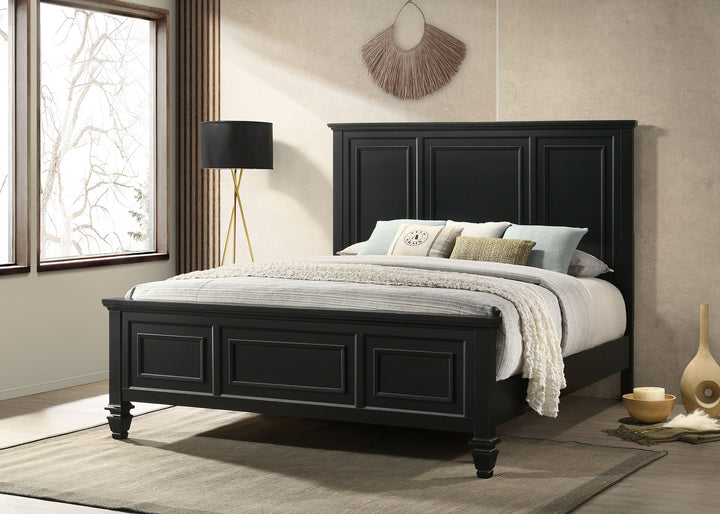 Sandy Beach Wood Eastern King Panel Bed Black