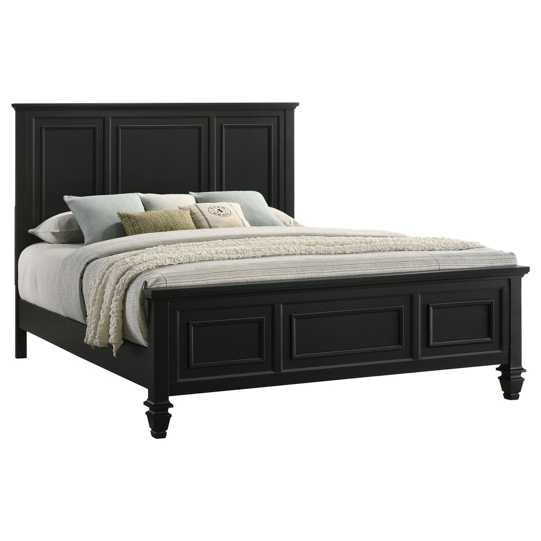 Sandy Beach Wood Eastern King Panel Bed Black