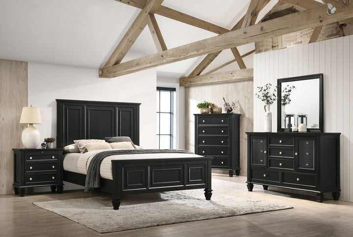 Sandy Beach Wood Eastern King Panel Bed Black