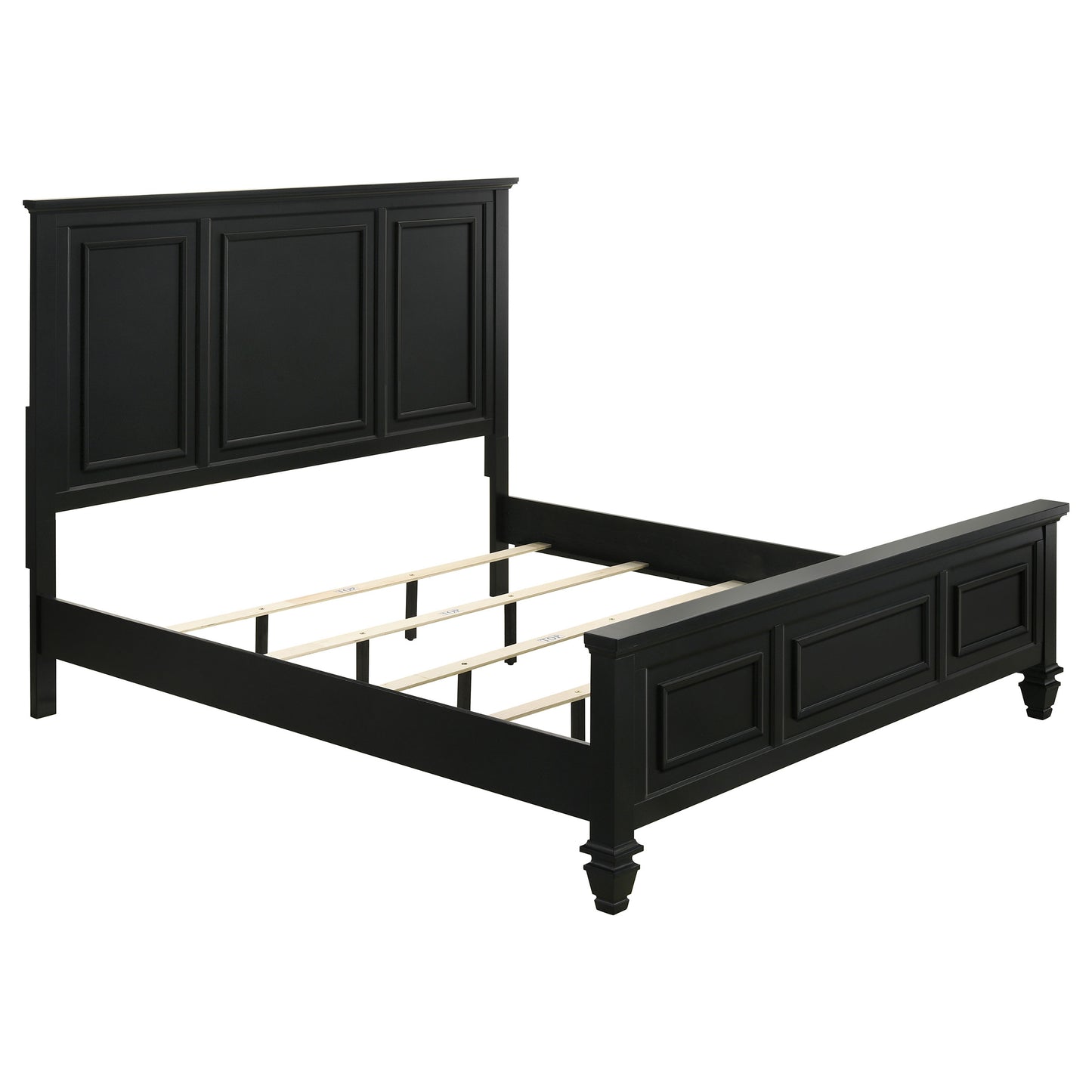 Sandy Beach Wood California King Panel Bed Black