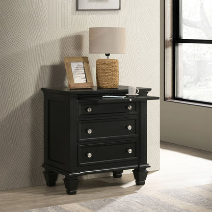 Sandy Beach 3-drawer Nightstand Black