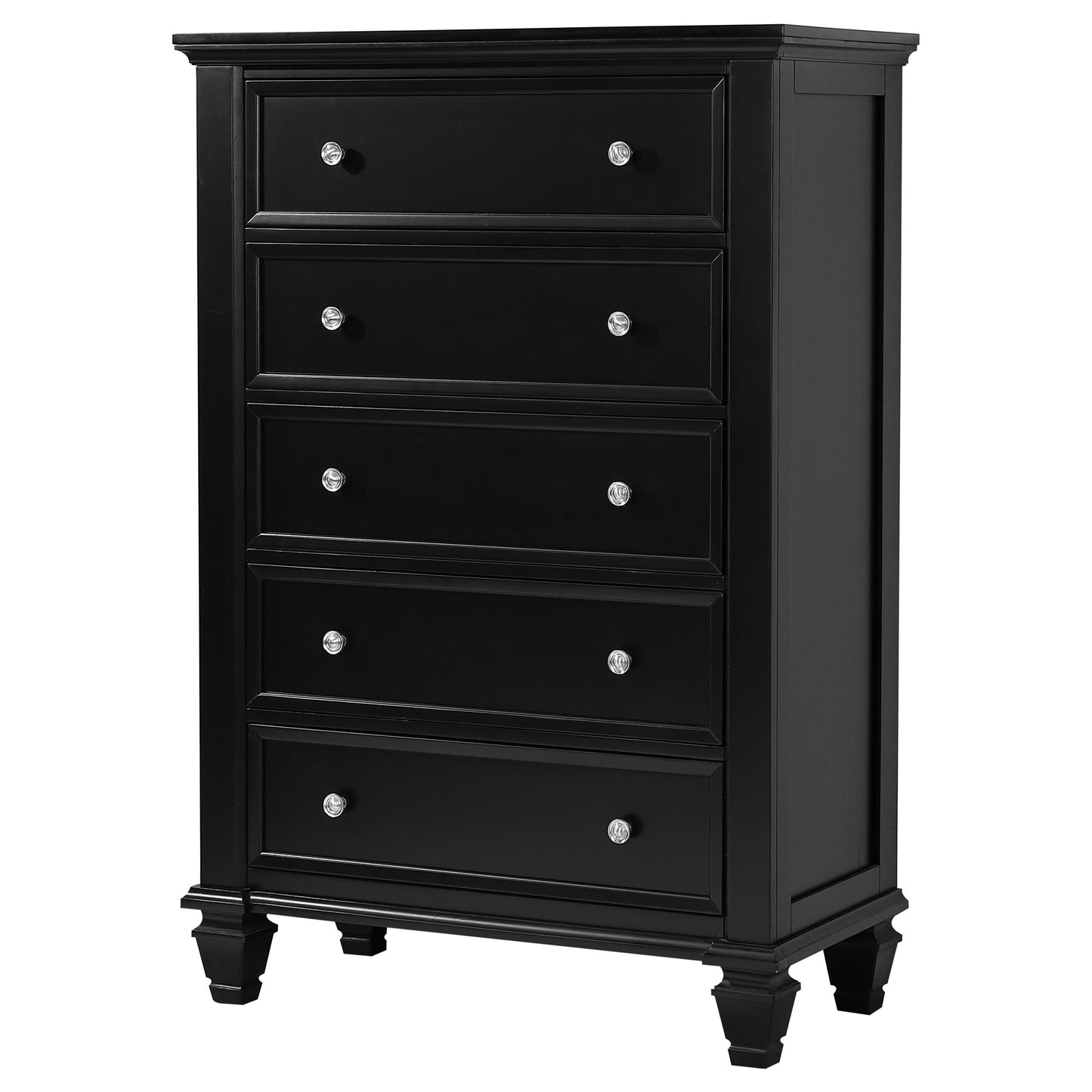 Sandy Beach 5-drawer Bedroom Chest Black