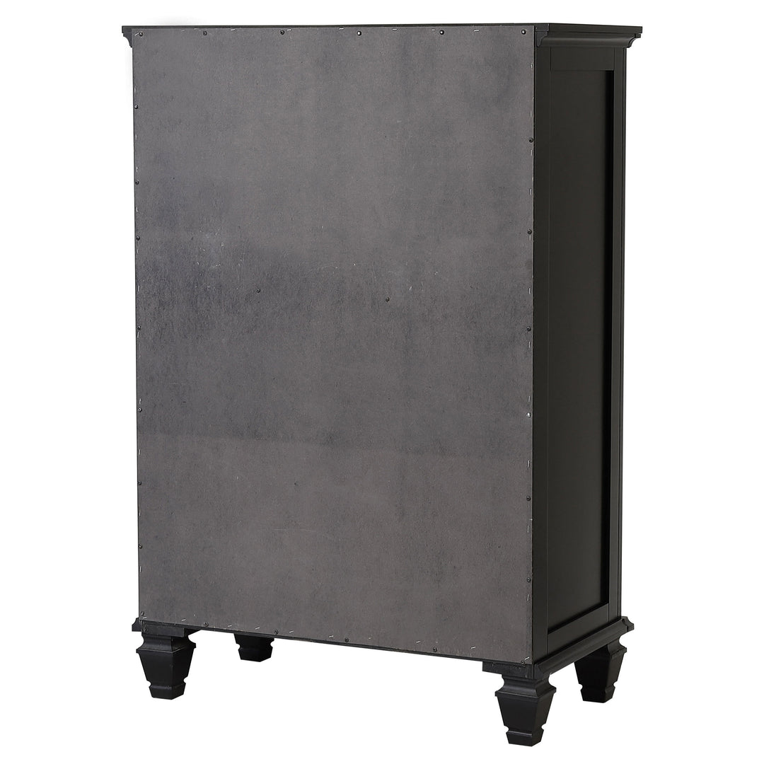 Sandy Beach 5-drawer Bedroom Chest Black