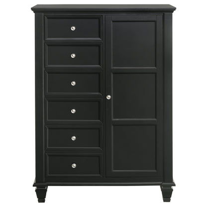 Sandy Beach 8-drawer Door Chest Black