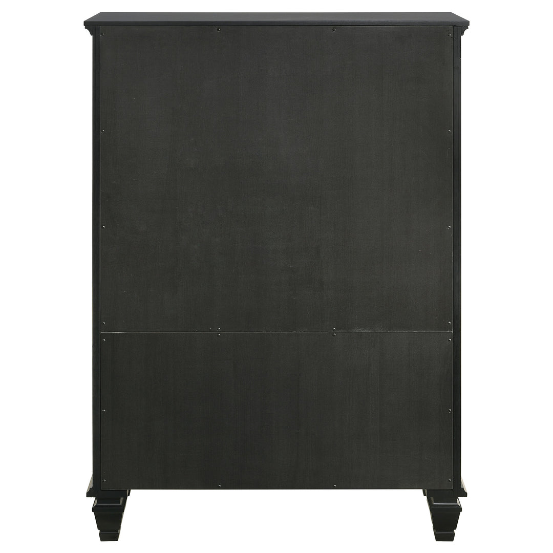 Sandy Beach 8-drawer Door Chest Black