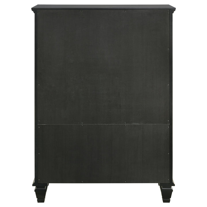 Sandy Beach 8-drawer Door Chest Black