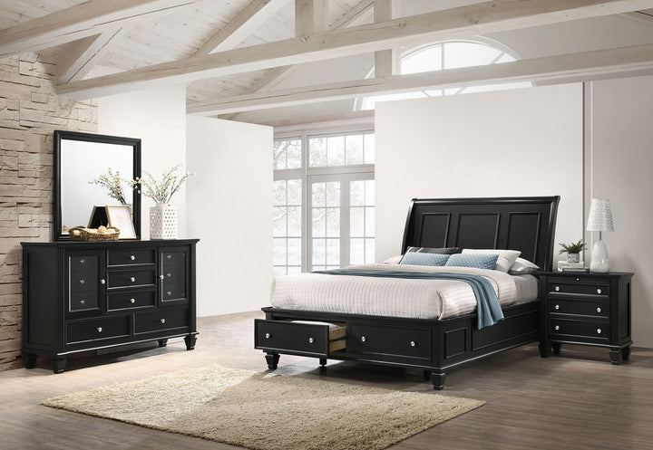 Sandy Beach Black King Four-Piece Bedroom Set