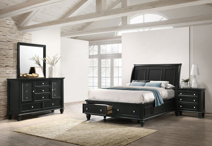 Sandy Beach Black California King Four-Piece Bedroom Set