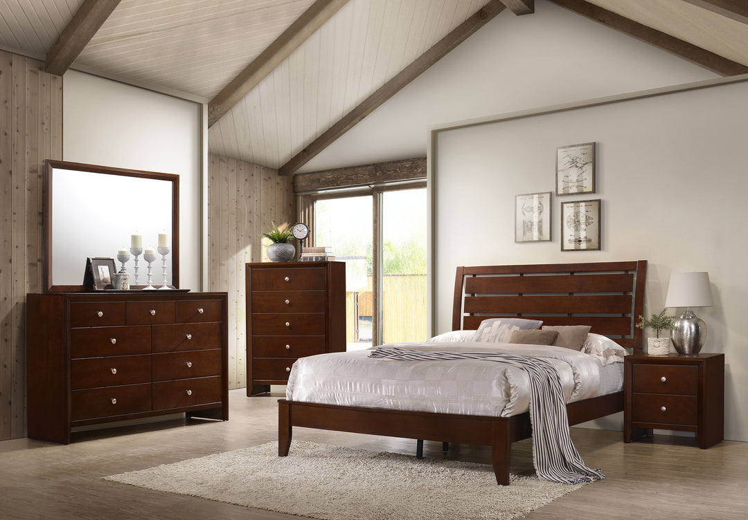 Serenity Wood Full Panel Bed Rich Merlot