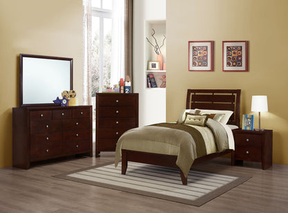 Serenity Rich Merlot Twin Five-Piece Bedroom Set