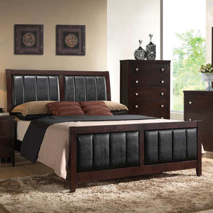 Carlton Wood Eastern King Panel Bed Cappuccino