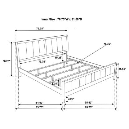 Carlton Wood Eastern King Panel Bed Cappuccino