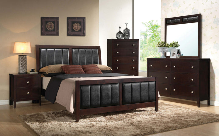 Carlton Wood Eastern King Panel Bed Cappuccino