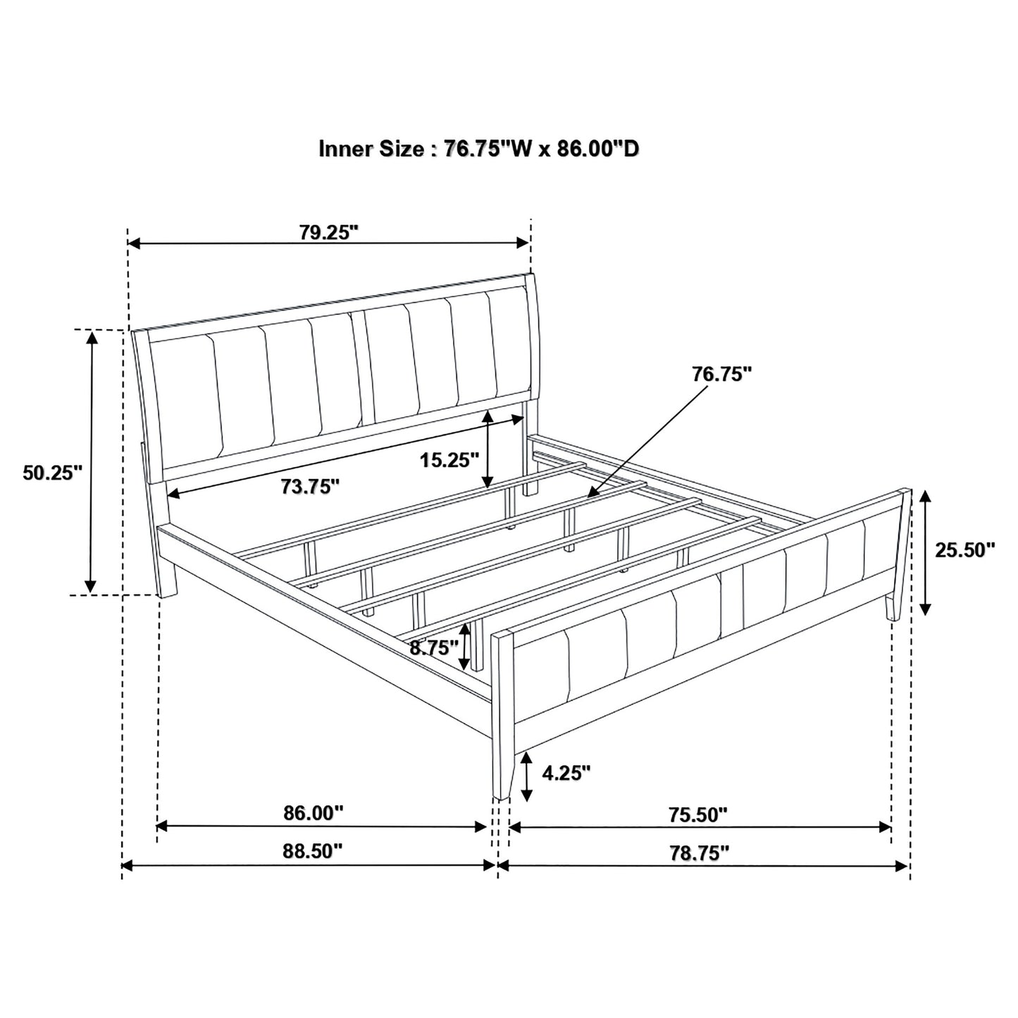 Carlton Wood California King Panel Bed Cappuccino