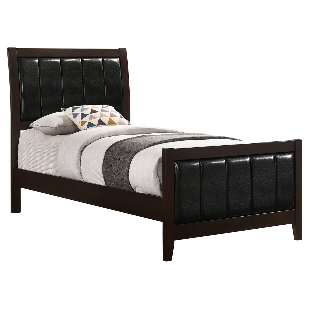 Carlton Wood Twin Panel Bed Cappuccino