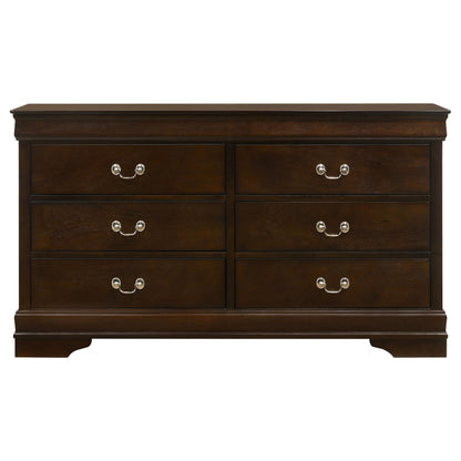 Louis Philippe Warm Brown Full Four-Piece Bedroom Set