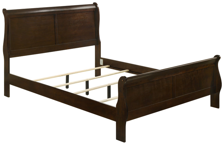 Louis Philippe Traditional Cappuccino King Five-Piece Bedroom Set