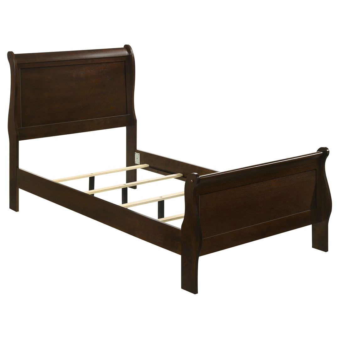 Louis Philippe Traditional Cappuccino Twin Four-Piece Bedroom Set