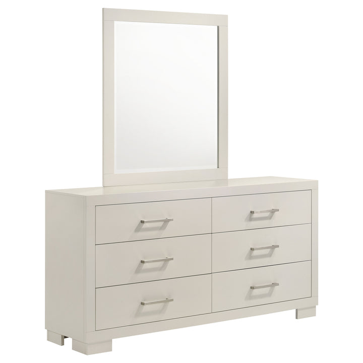 Jessica 6-drawer Dresser with Mirror Cream White